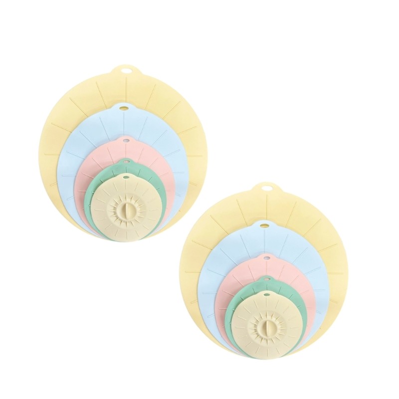 Set of 10 User Friendly Kitchen Lids Spill Proof Design Easy Cleaning Durable