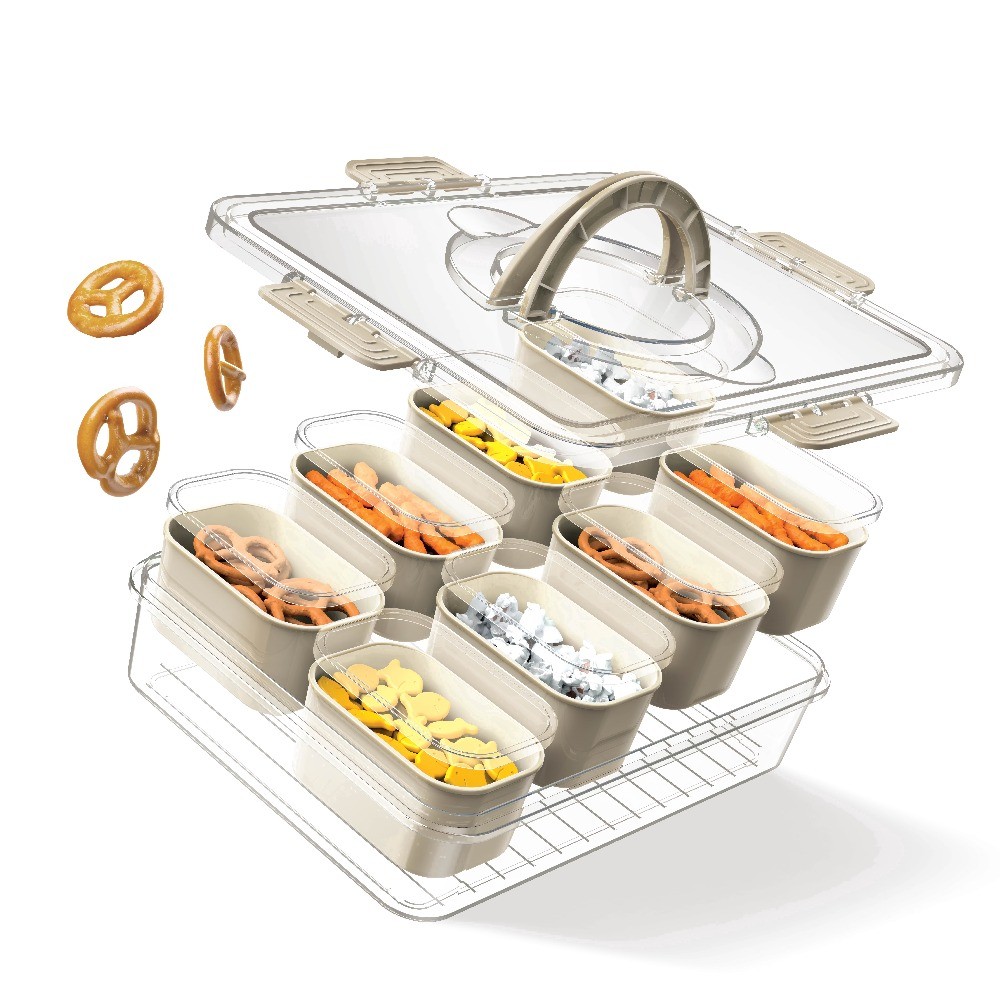 Cook With Color 8-Compartment Snackle Box, Charcuterie and Snack Container