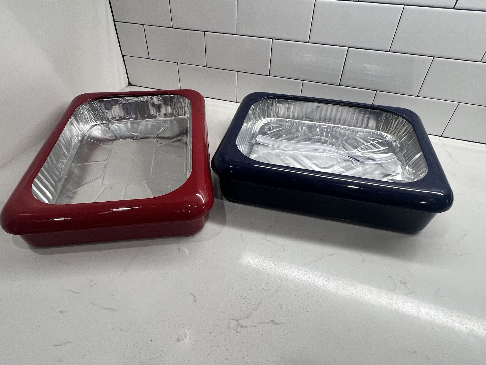 Fancy Panz Foil Pan Carrier/Charcuterie & Veggie Trayz Combo Set Of 2