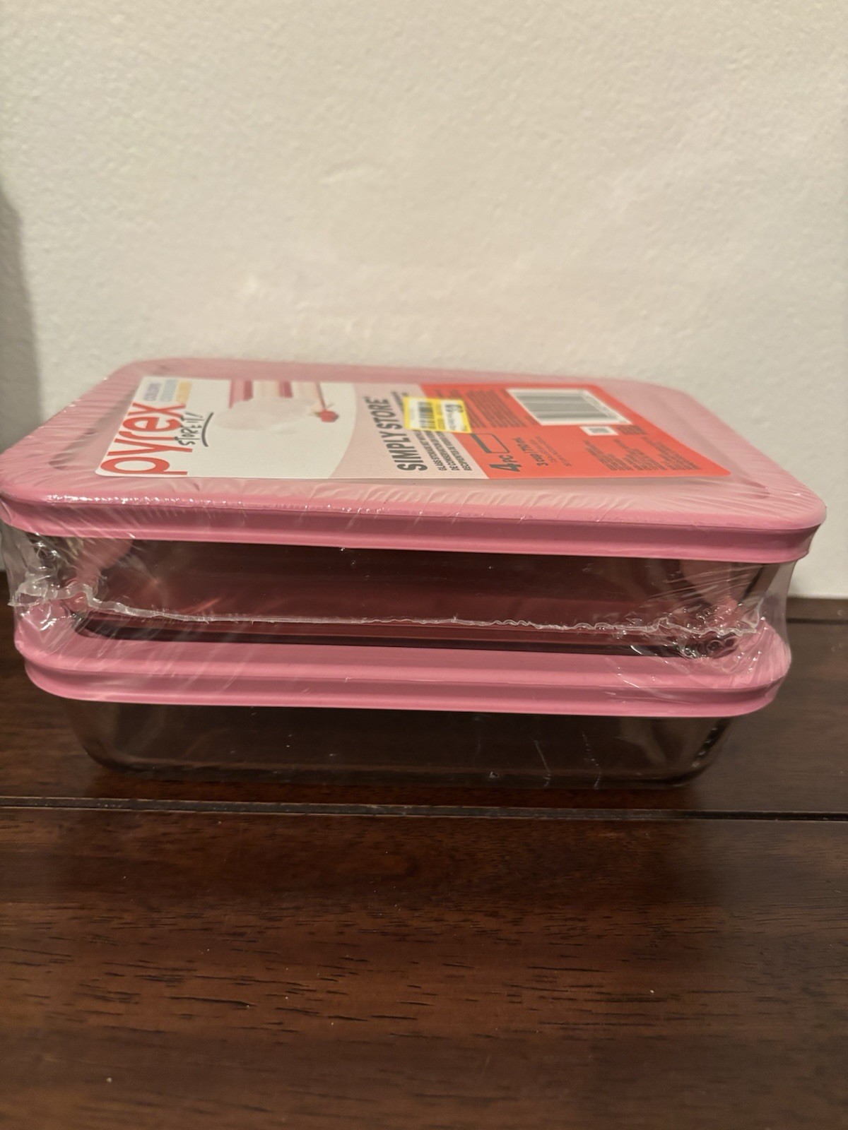 PYREX ~ Simply Store ~ four piece 3 cup glass containers ~ Pink