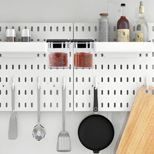 Klmnop 4 Pcs Pegboard Accessories with Lid, 3.9 x 3.2 x 3.2 Inch Pegboard Black