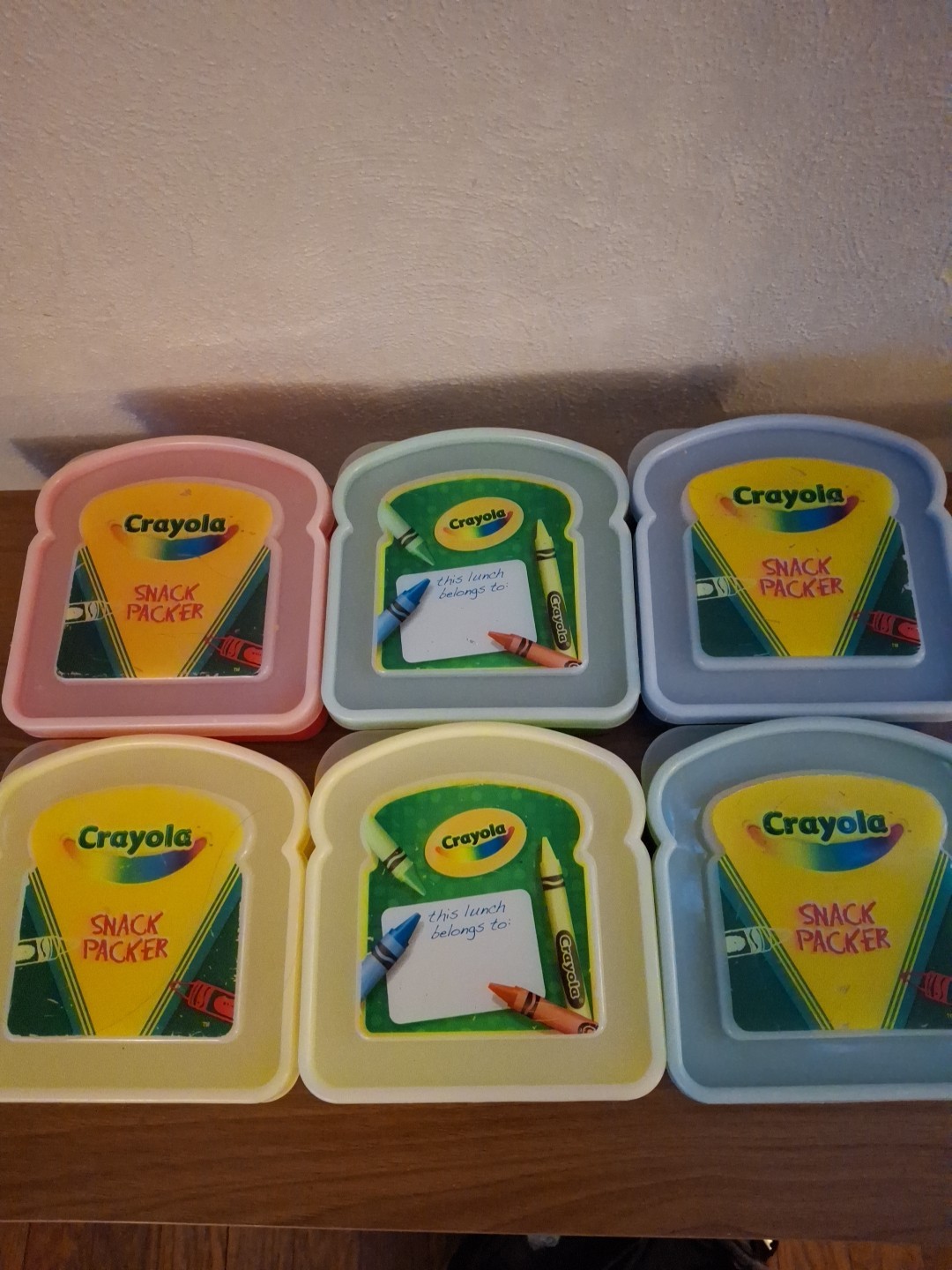 Crayola Snack Packer Sandwich Durable Containers Set 6 Colorful 5″X5″