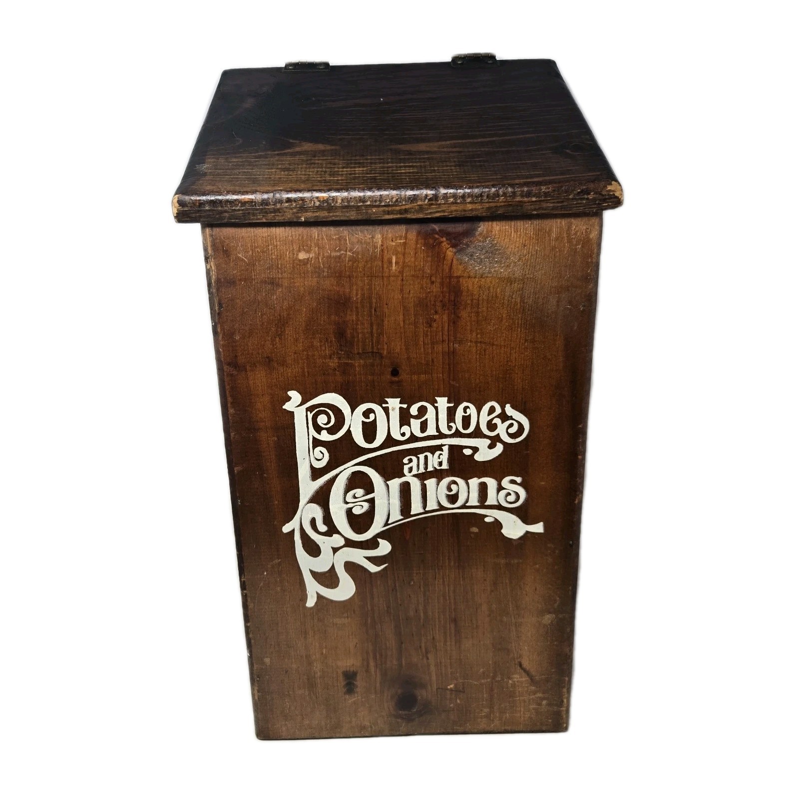 Vintage Potatoes Taters ‘N Onions Wooden Storage Bin Farmhouse Country Wood Box