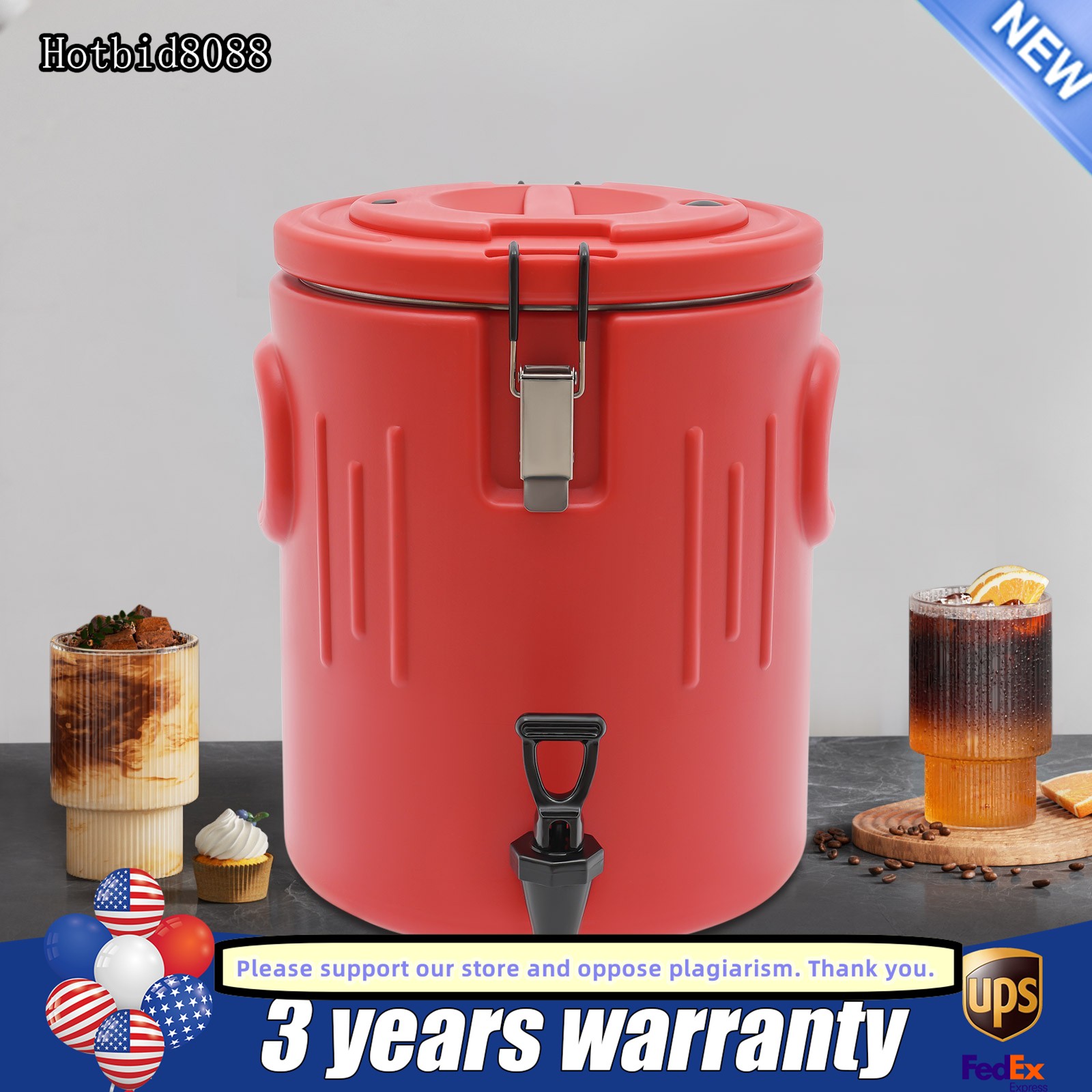 New Drink Dispenser 4.09Gal Beverage Dispenser Insulated Bucket With Spigot