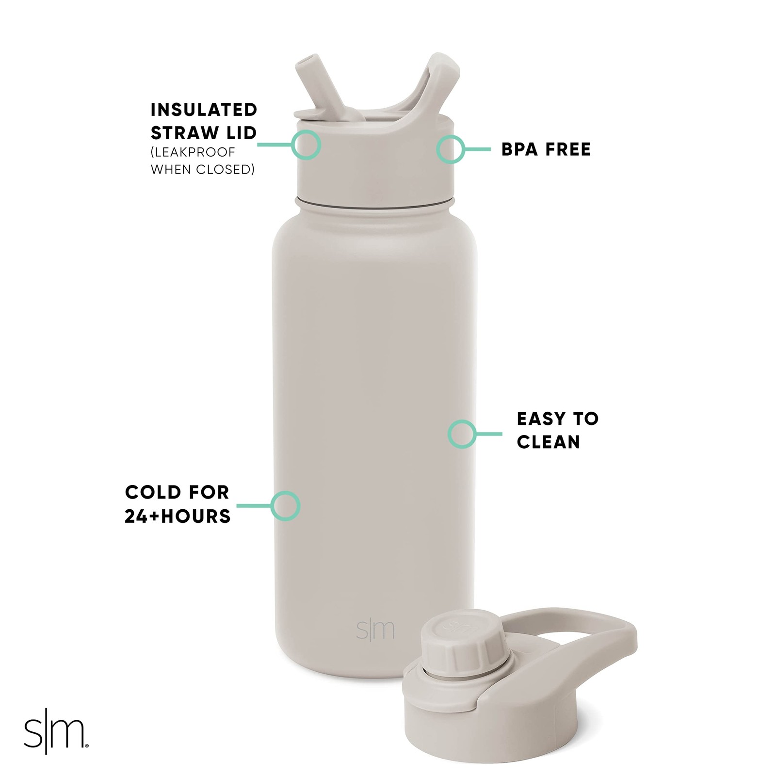 Simple Modern Water Bottle Straw And Chug Lid Vacuum Insulated Stainless Steel