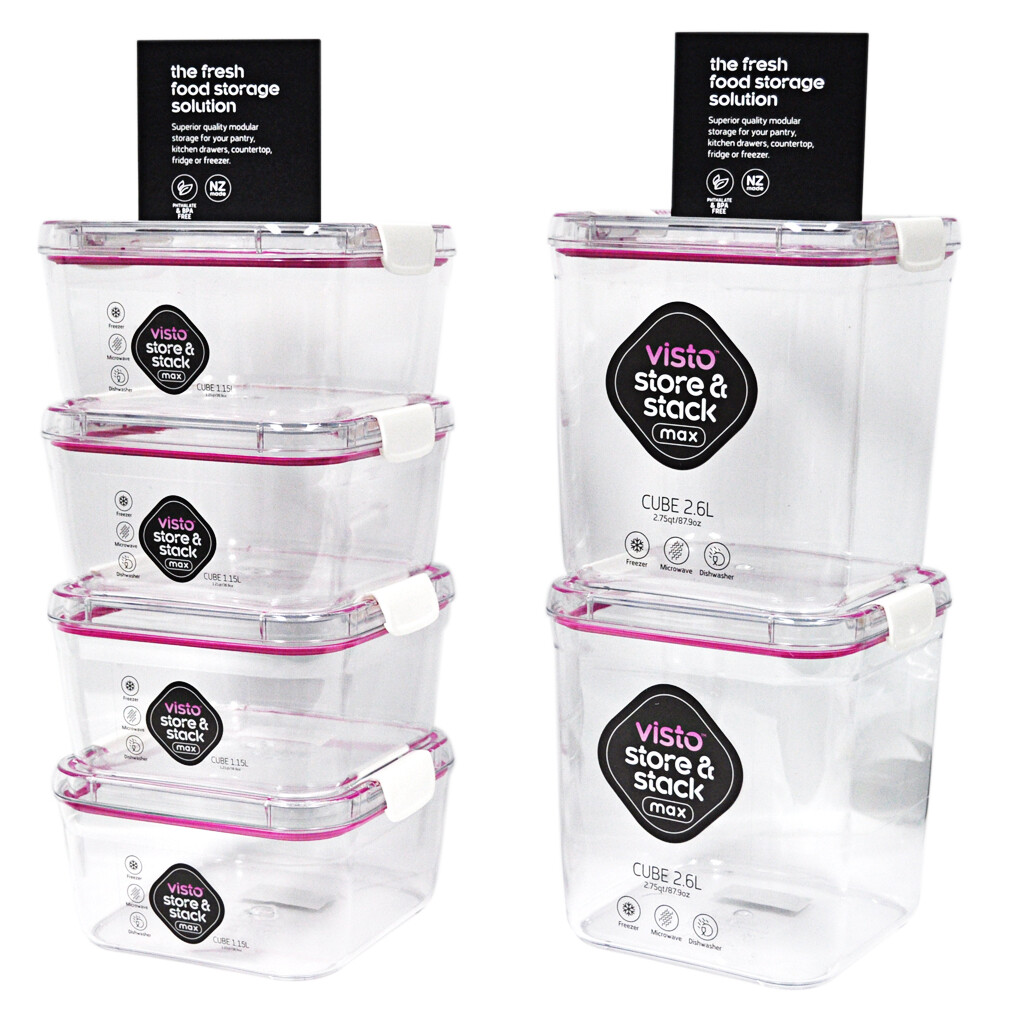 Visto Store and Stack Food Storage Cubes 6 Piece Set