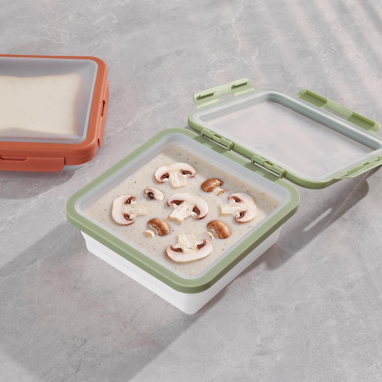 Mage Crab Reusable Silicone Food Storage Container with Lid Mini, grey