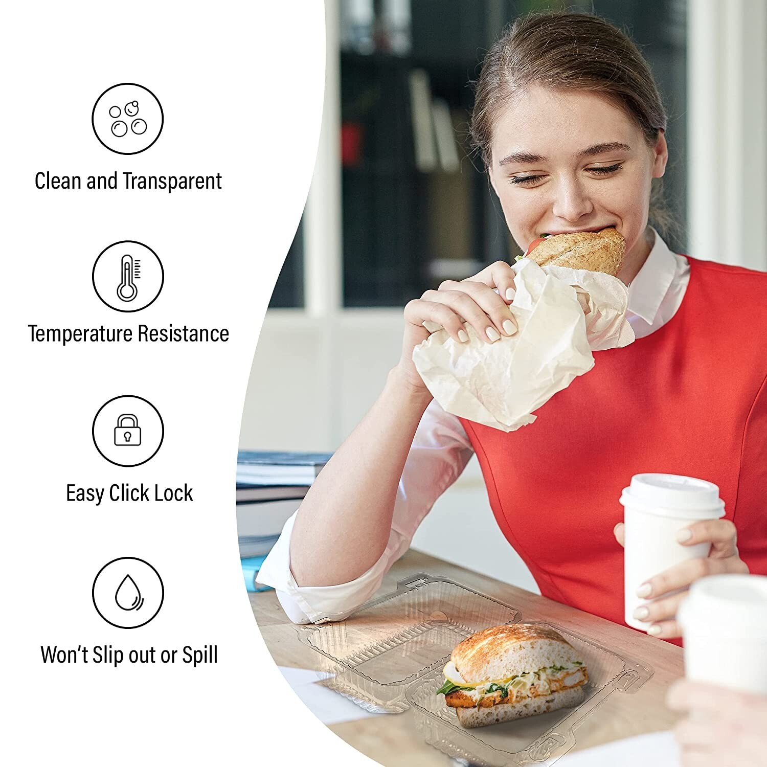 MT Products Disposable Clear Plastic Loaf Container – Pack of 500