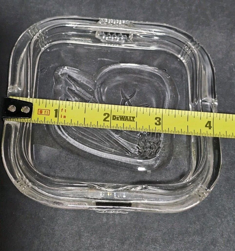 4 Federal Clear Glass Friggie 1 Floral 3 Veggie Square Lid Replacements