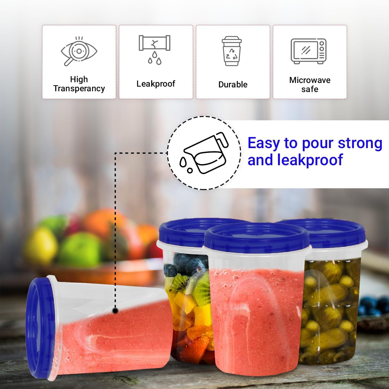 32 Oz – 8 Pack Twist Top Deli Containers Screw and Seal Lids, Stackable Reusabl