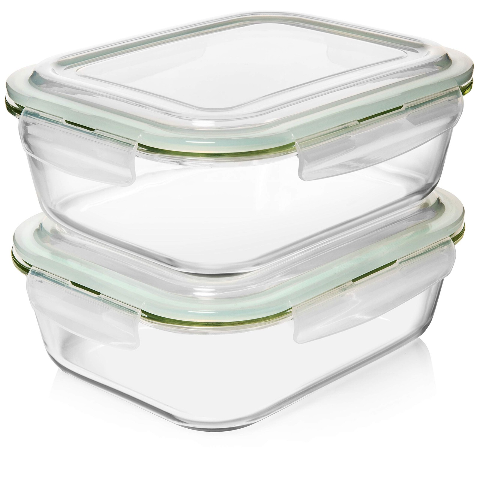 Razab 10 Cups/ 80 Oz 4 Pc Set of 2 Glass Food Storage Containers with Airtigh…