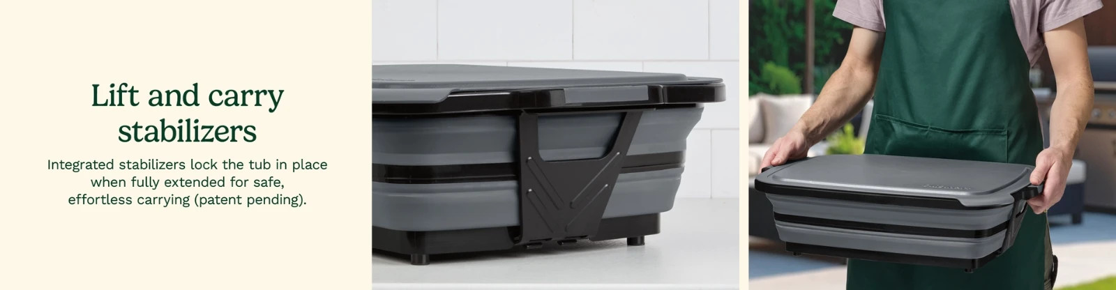 Cuisinart 4-in-1 Expandable Prep and Serve Tub with Removable Drain Port