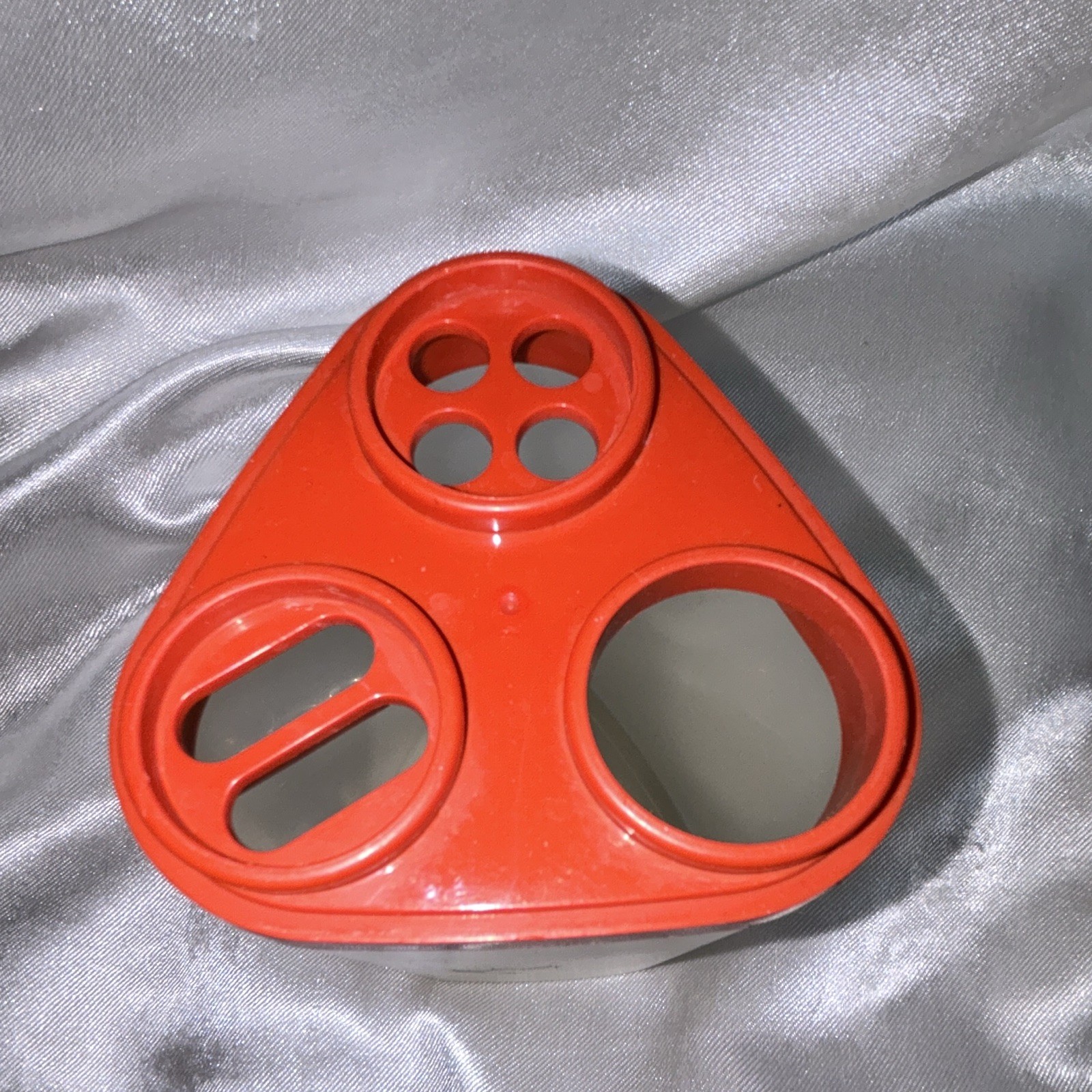 Vintage Tupperware 1630 Cheese Spice Shaker Red Flip Lid Sheer Wedge