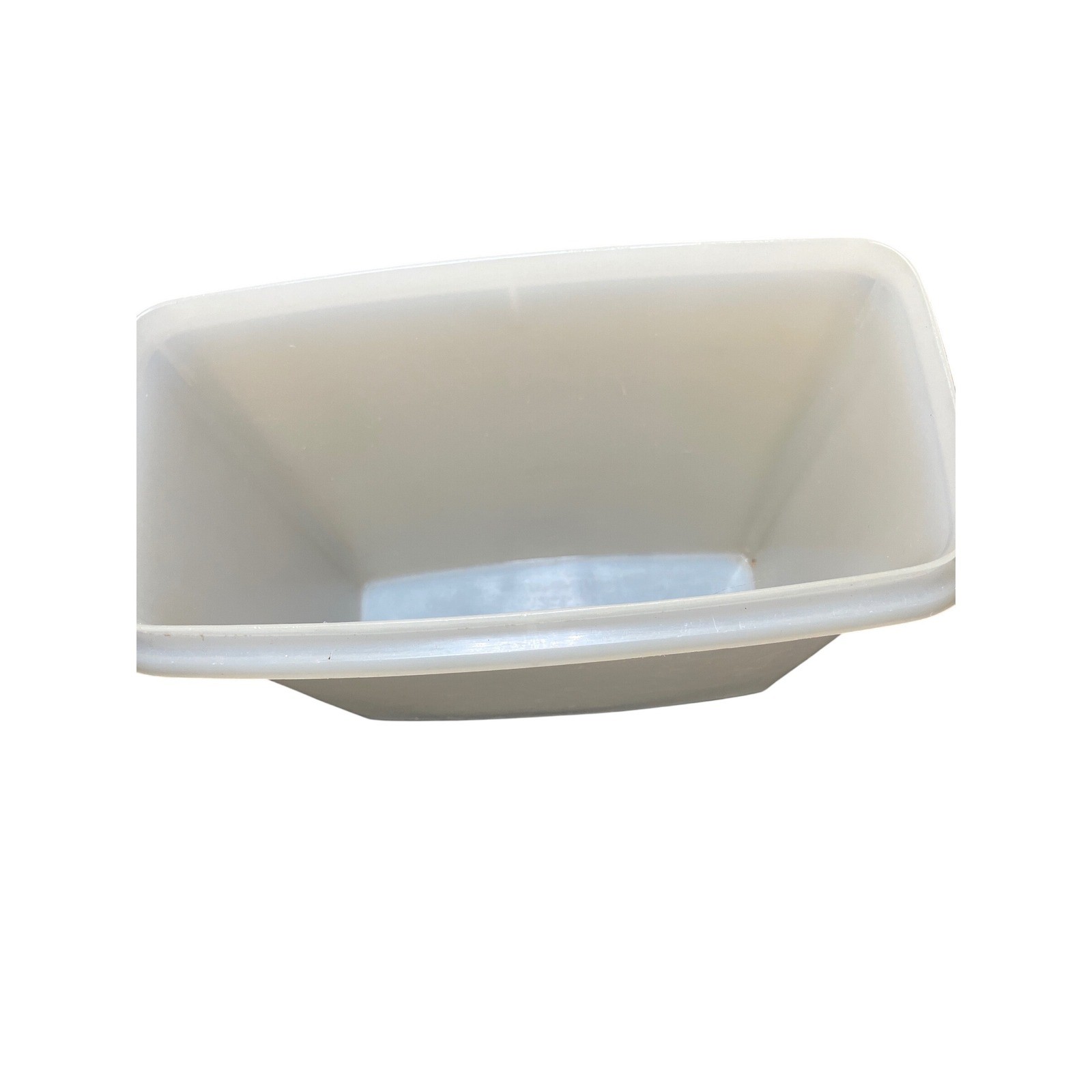 Tupperware Vintage Cereal Keeper Super Sheer White Pour Spout Lid Space Saving