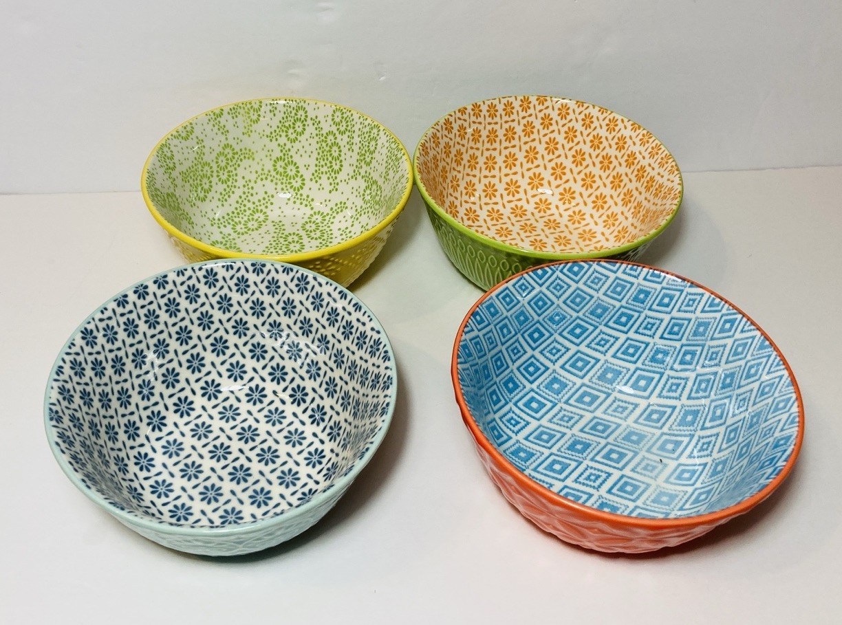 4 Signature Stoneware Ceramic Bowls
