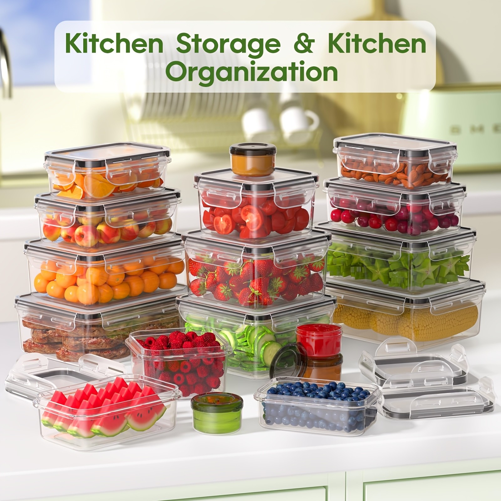 24/40/48pcs Food Storage Container, Fresh-Keeping Boxes