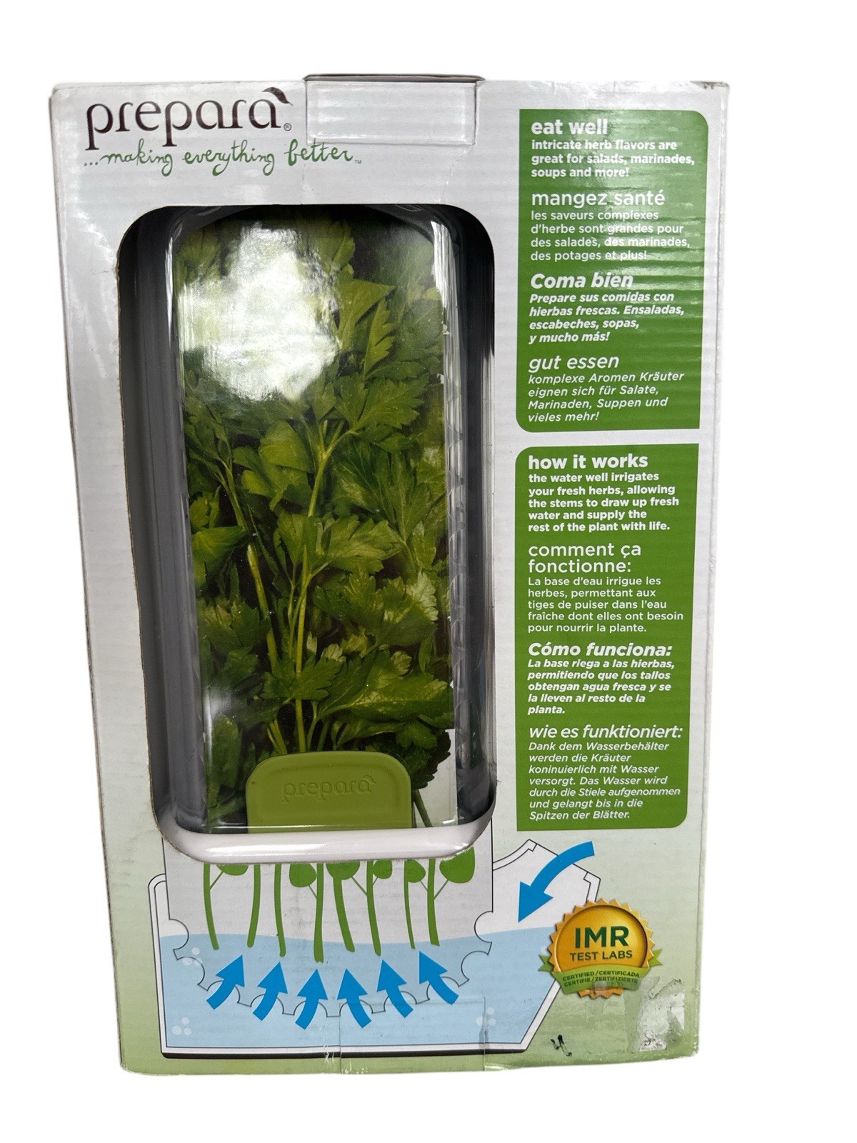 PREPARA HERB SAVOR KEEP YOUR HERBS FRESH Refrigerator Herb Keeper 
