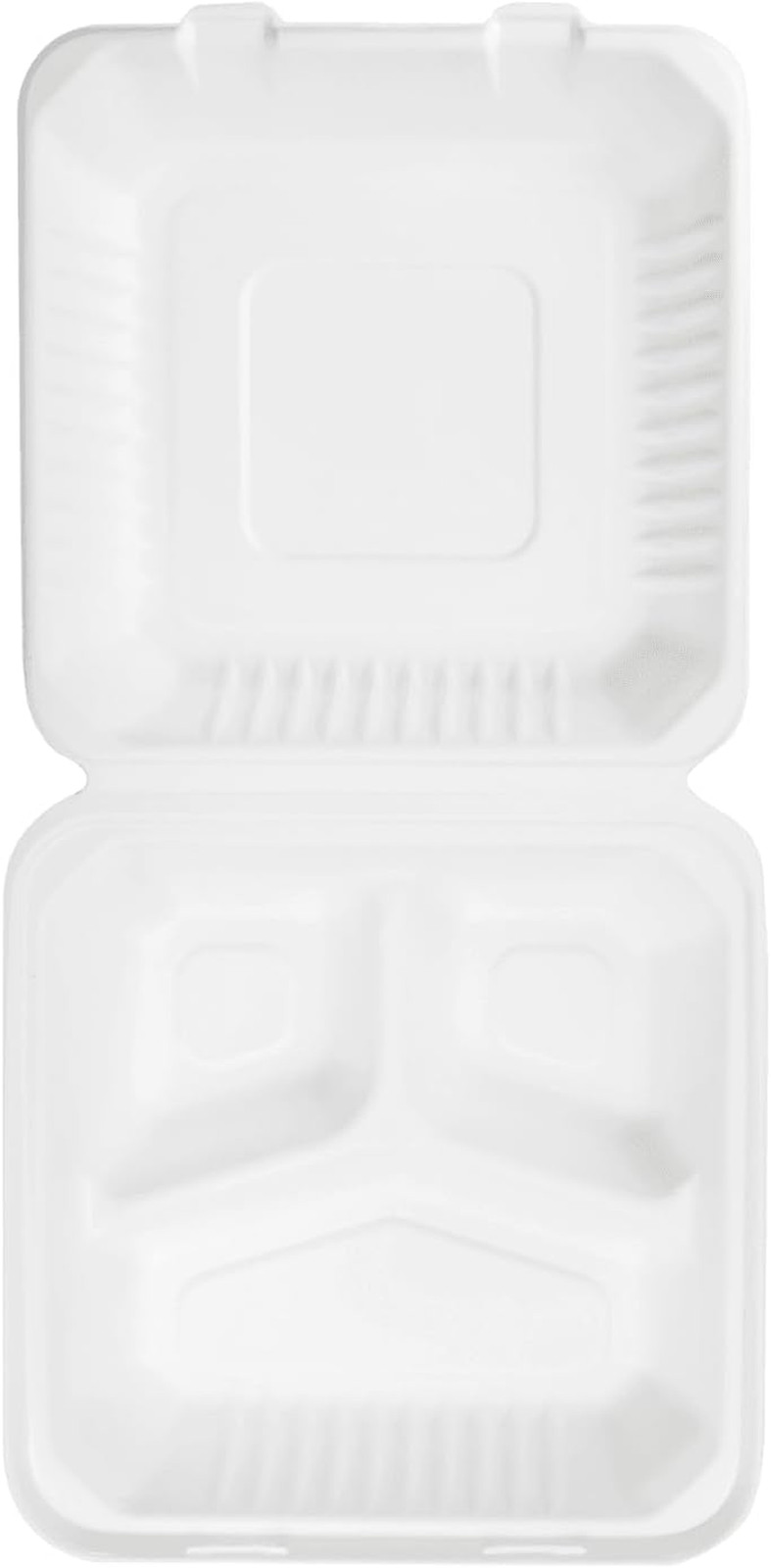 KARAT EARTH Clamshell Take Out Food Containers [9″X9″, 200 Ct ] 3 Compartments |