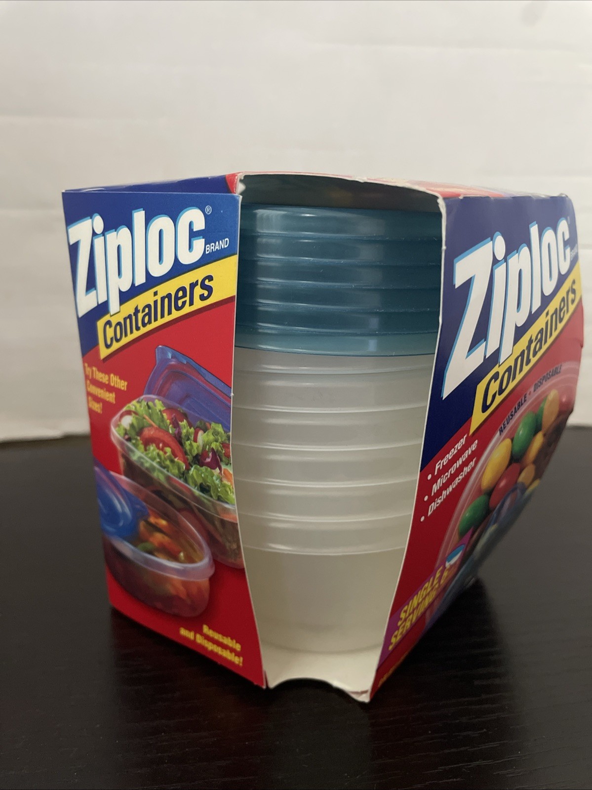 NIP VTG Ziploc 6 Snap’n Seal Single Serve 8oz/1 Cup Storage Containers 🇺🇸