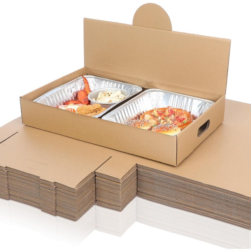 35 Pack Pop-up Catering Box 22 x 13.5 x 3.5 Inch Kraft Corrugated Full Pan