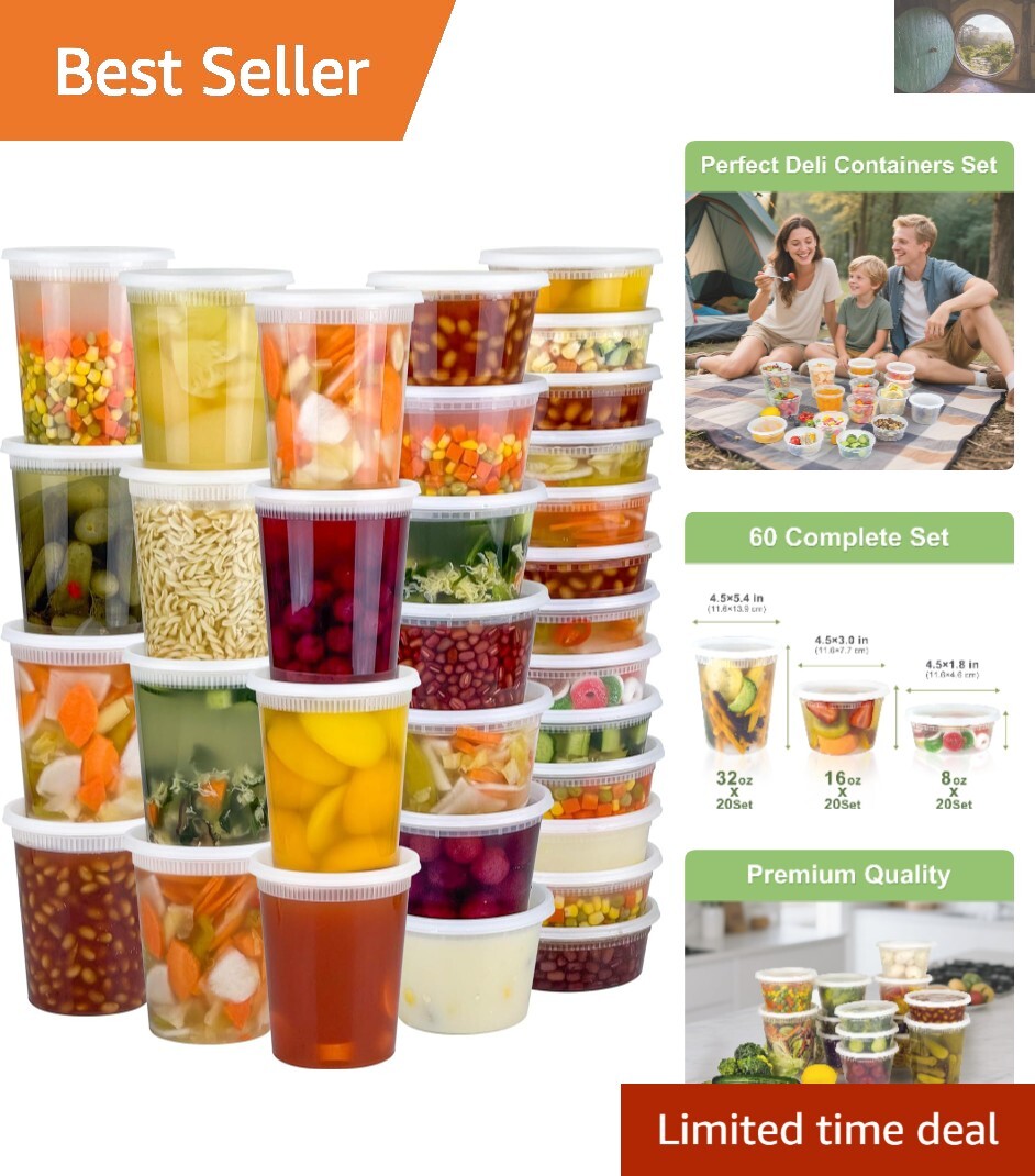 Multi-Purpose 60 Count Leaky-Proof Food Storage Containers – Dishwasher Safe