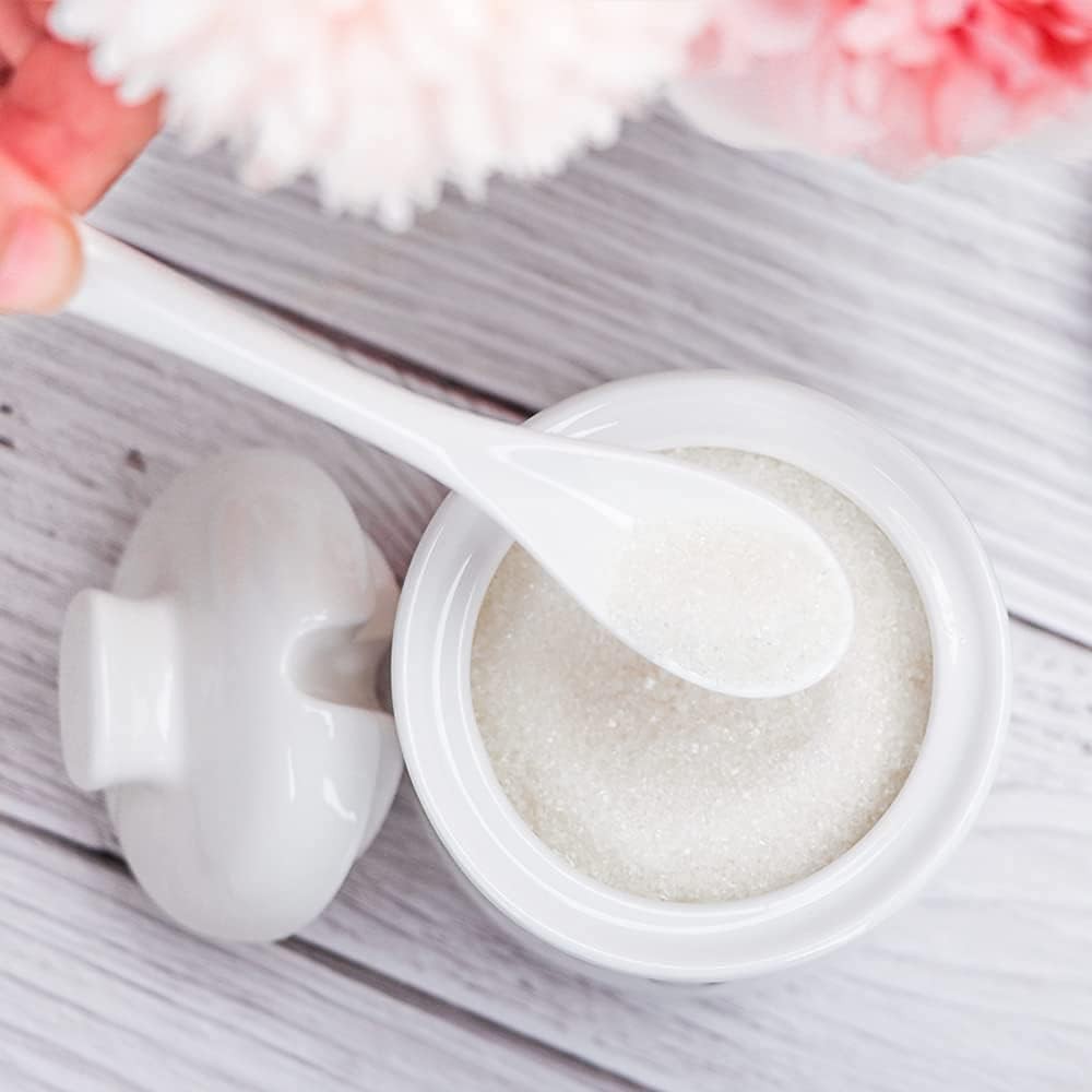Ceramic Sugar Bowl with Lid and Spoon, 12 Ounces Porcelain 12ounce, White