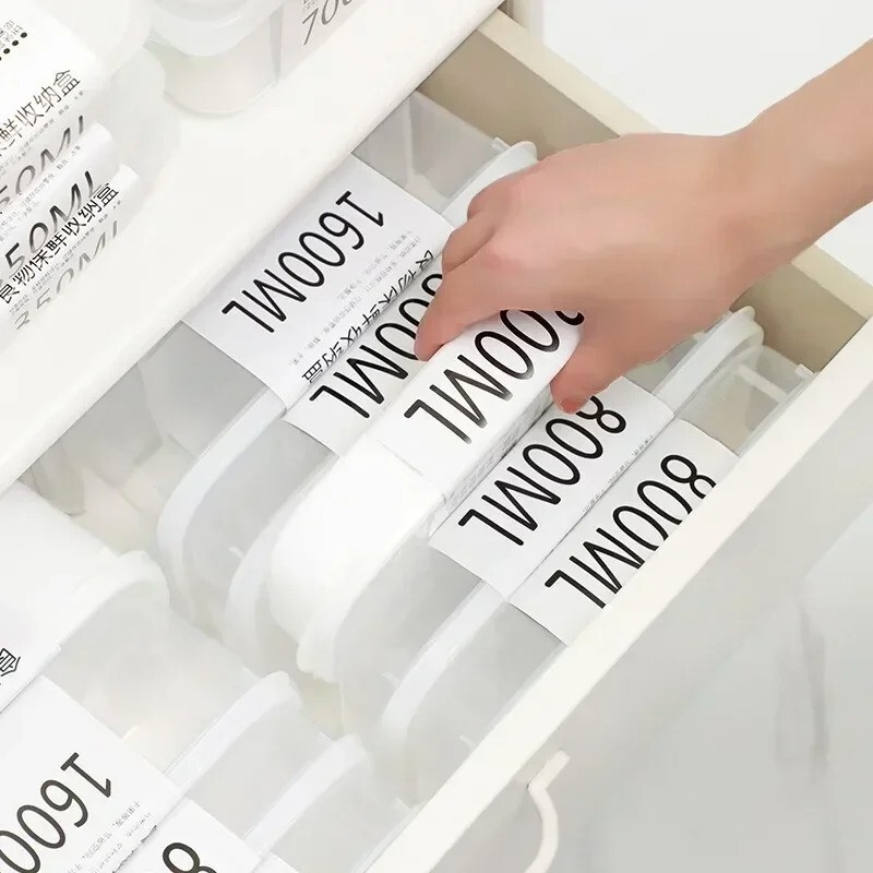 Plastic Covered Fresh keeping Box Food and Fruit Storage Freezer Organizer