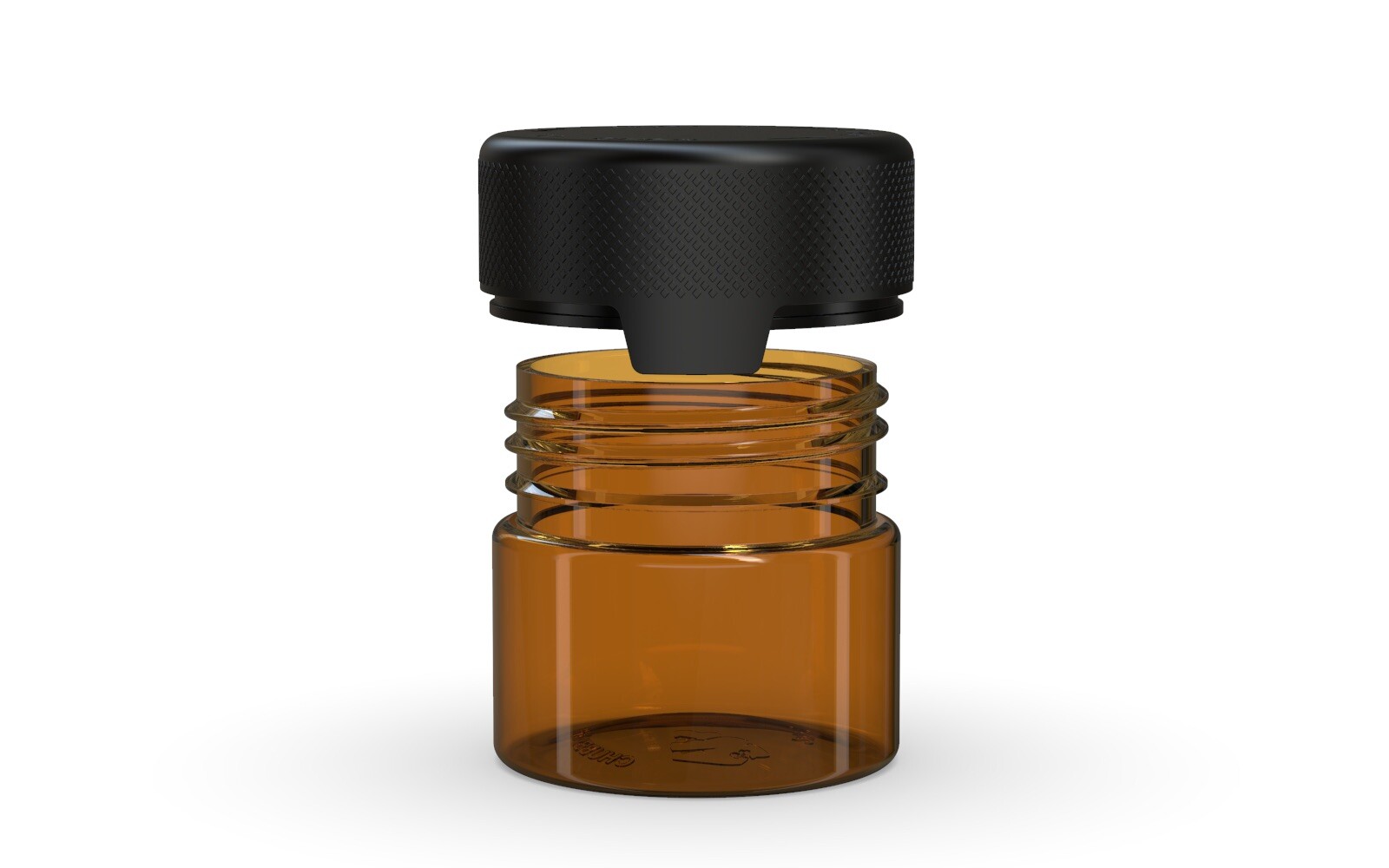 CHUBBY GORILLA AVIATOR CR 2OZ CONTAINER (10pack) TRANSLUCENT AMBER/BLACK LID