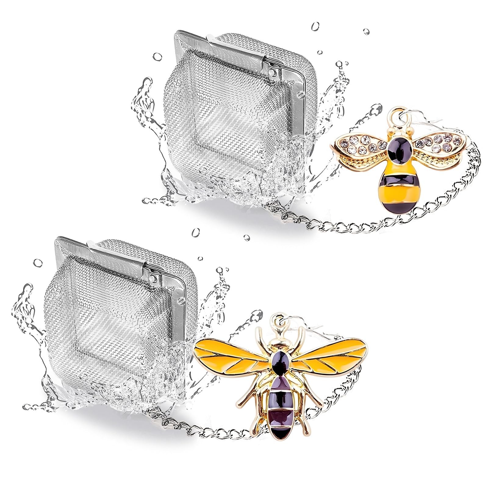 PUSCOBSY Cube Tea Infusers for L*W*H: 1.8*1.8*1.3 IN / 4.5*4.5*3 CM, Yellow