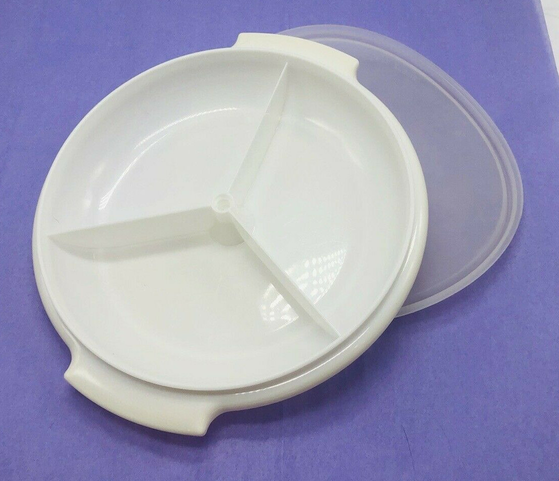 Vintage Tupperware Suzette Relish Divided #608 Dish Lid #229 No Handle