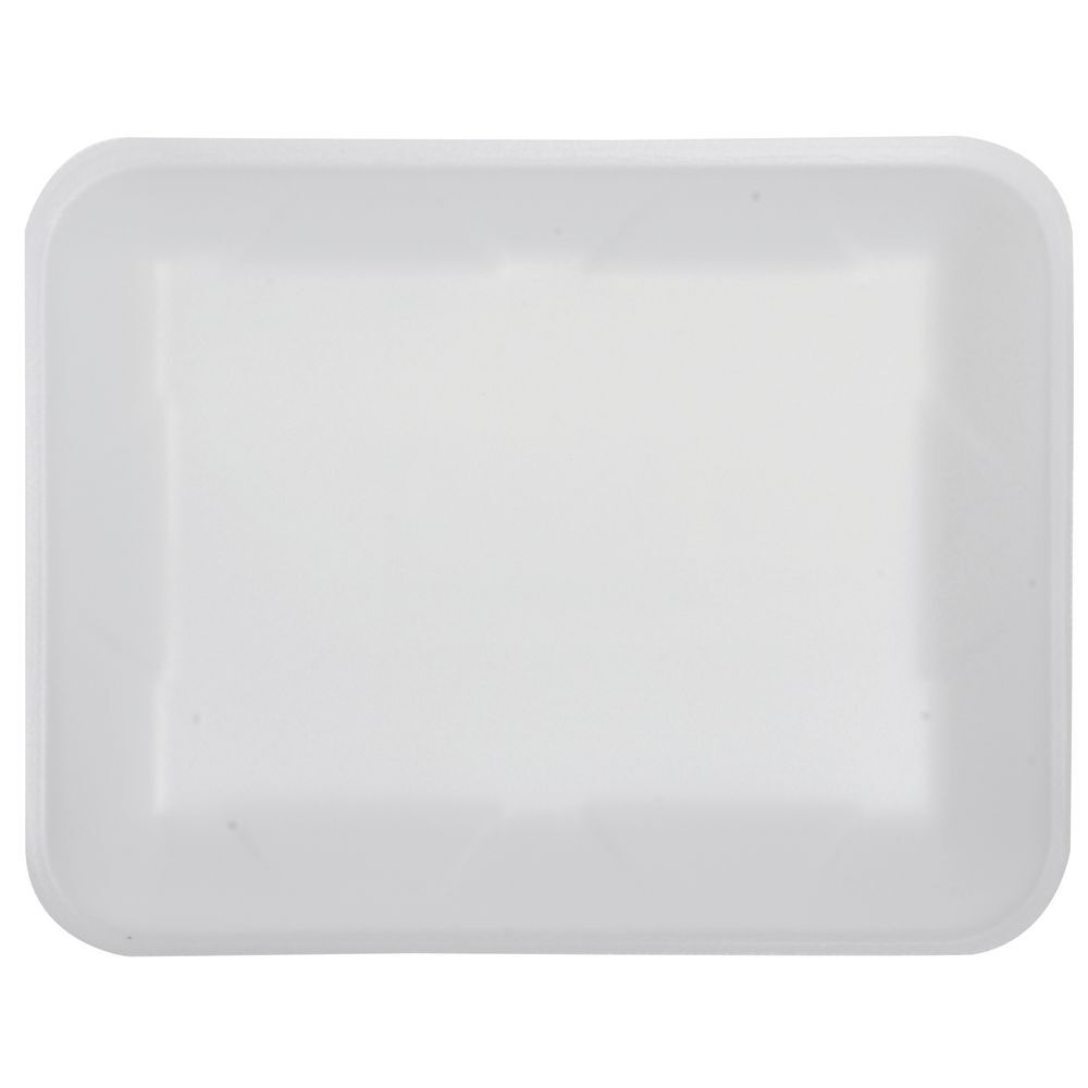 Genpak Supermarket Tray, Foam, White, 9-1/4 x 7-1/4 x 4/5, 125/Bag – 500 trays