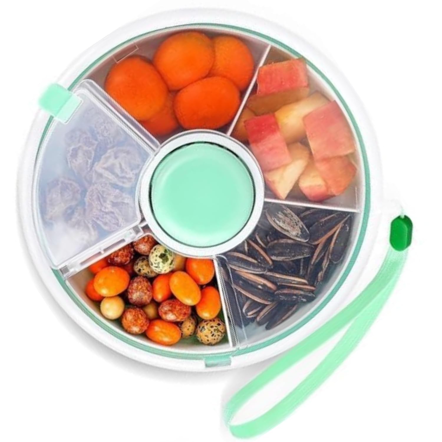 Portable Snack Spinner Bundle, Food Storage Container, Spinner Box with Rotating