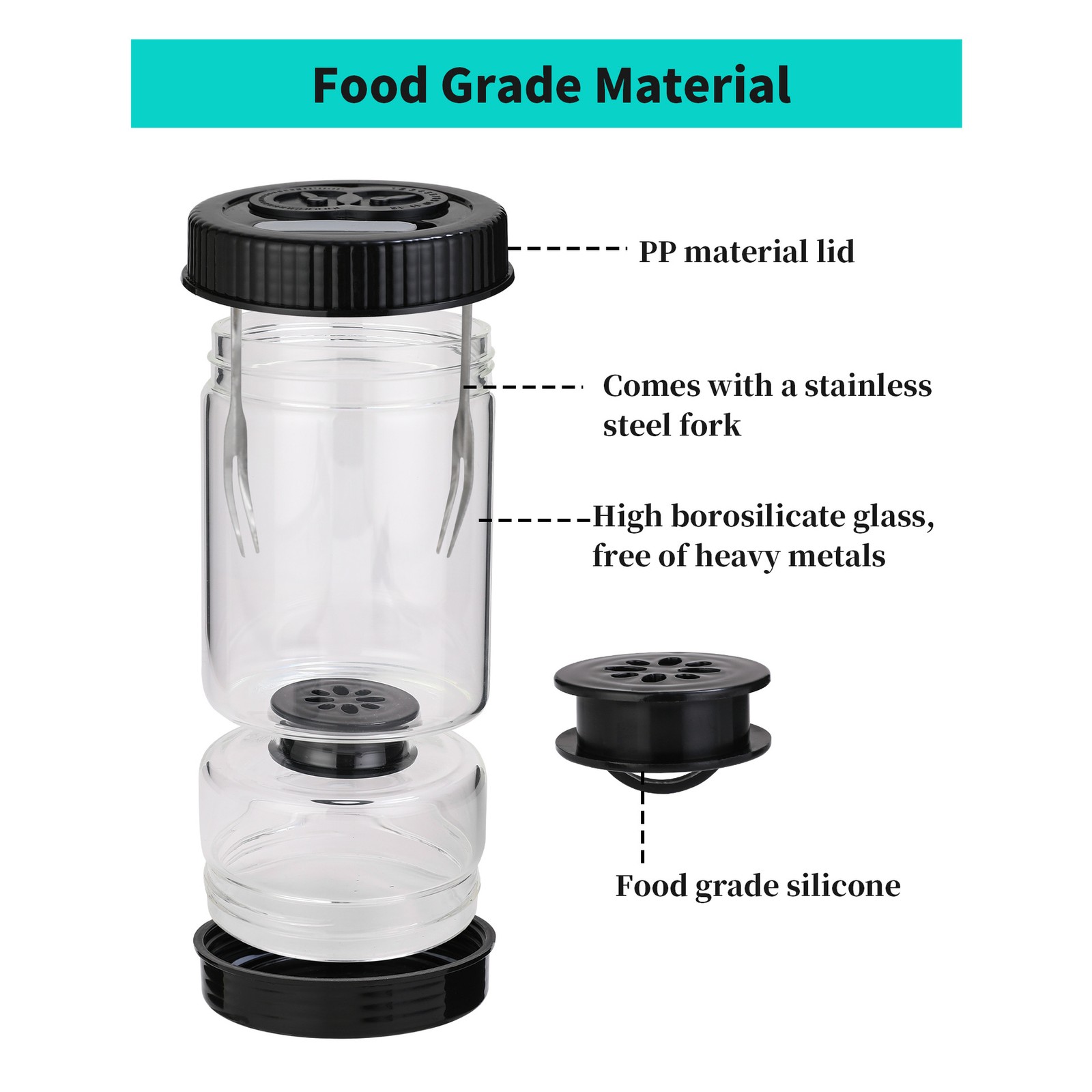 High-Quality Versatile Practical Functional Minimalist Airtight Glass Kimchi Jar