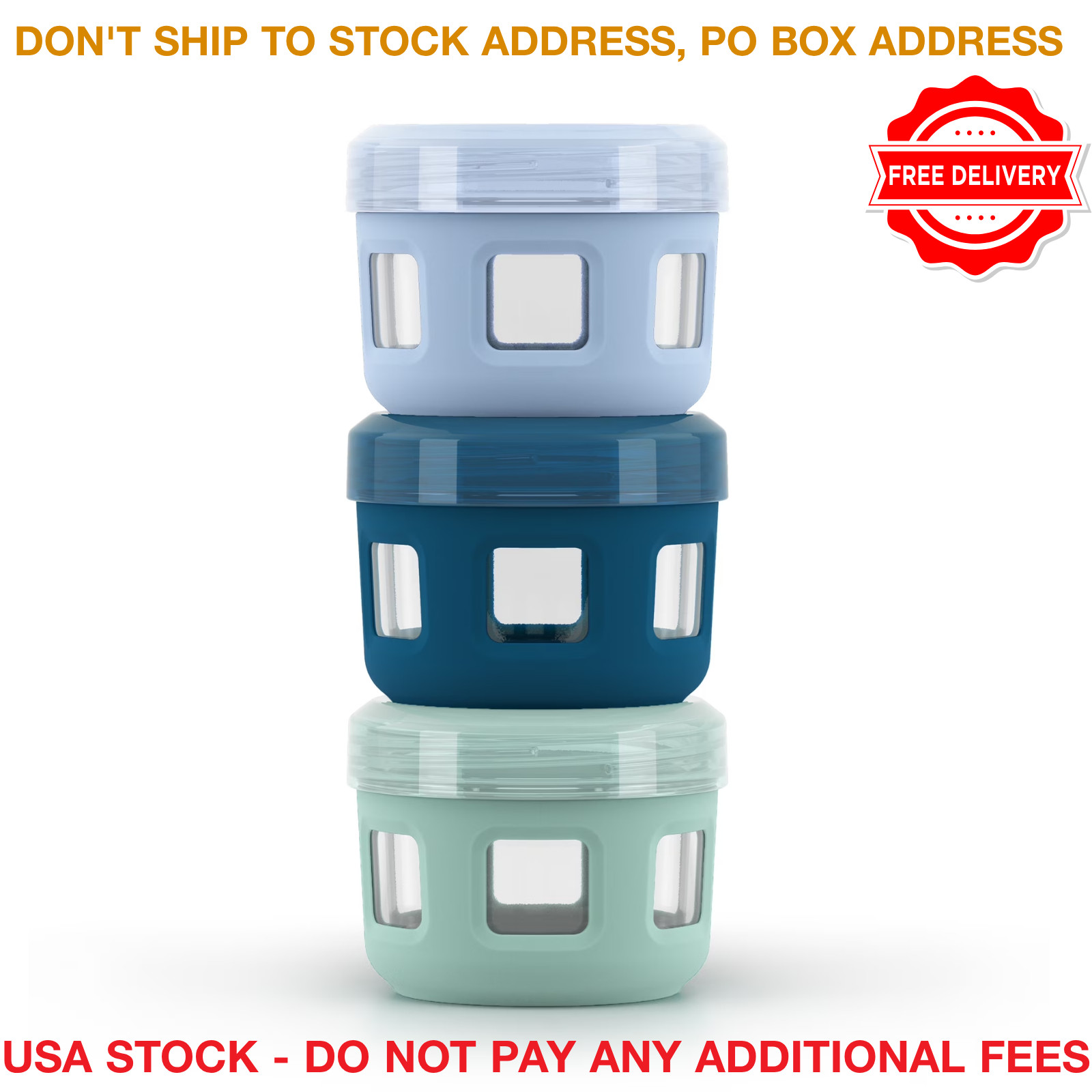 Glass Condiment Containers 3 Pack Small 4oz Food Storage Jars Silicone Sleeves
