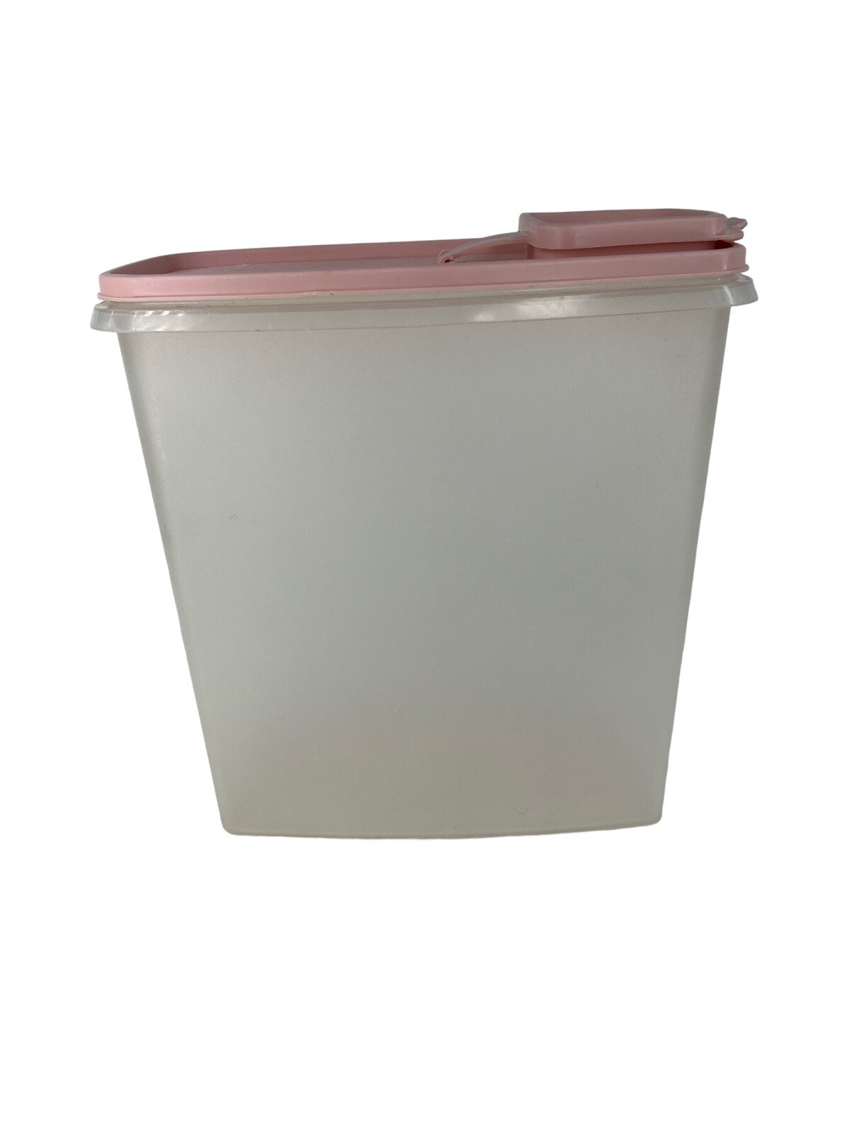 VTG Tupperware Clear With Pink Lid Container Rectangle Shape 4qts or 16cups