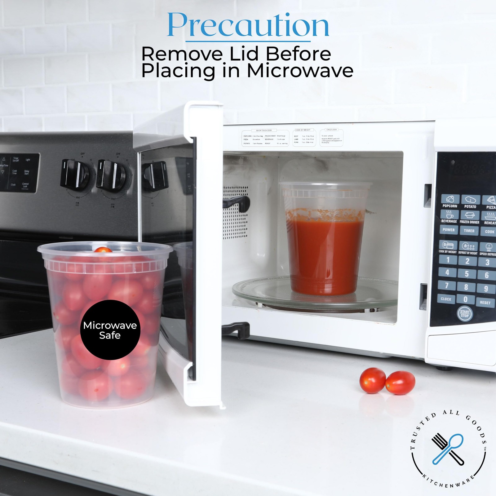 [50 Sets] 32 oz Deli Containers with Lids & (2) Label Sheets – Leakproof BPA-…
