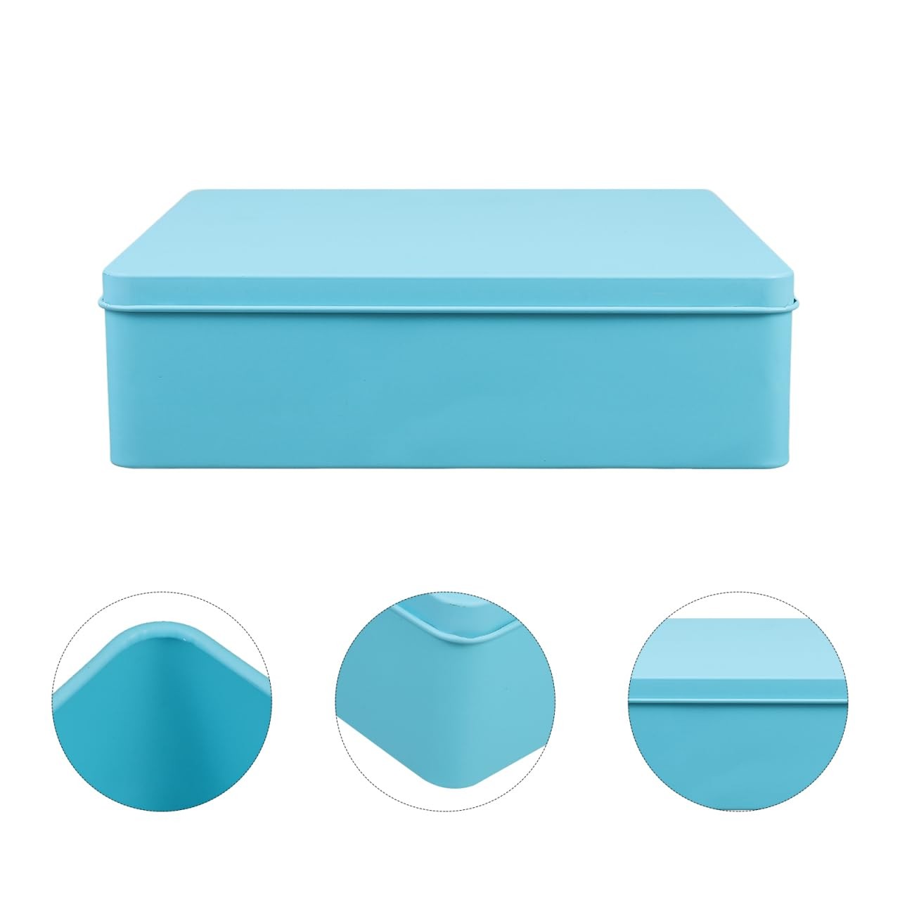 Large Square Tin Storage Box with Lid Extra Large Metal Container for Home Or…