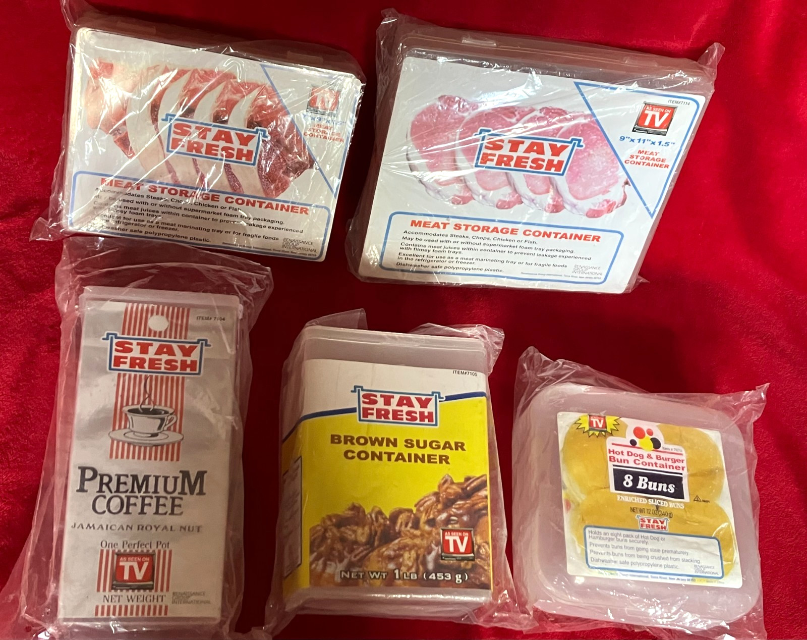 NEW Vintage STAY FRESH MEAT COFFEE SUGAR BREAD BUNS CONTAINER STORAGE TUPPERWARE