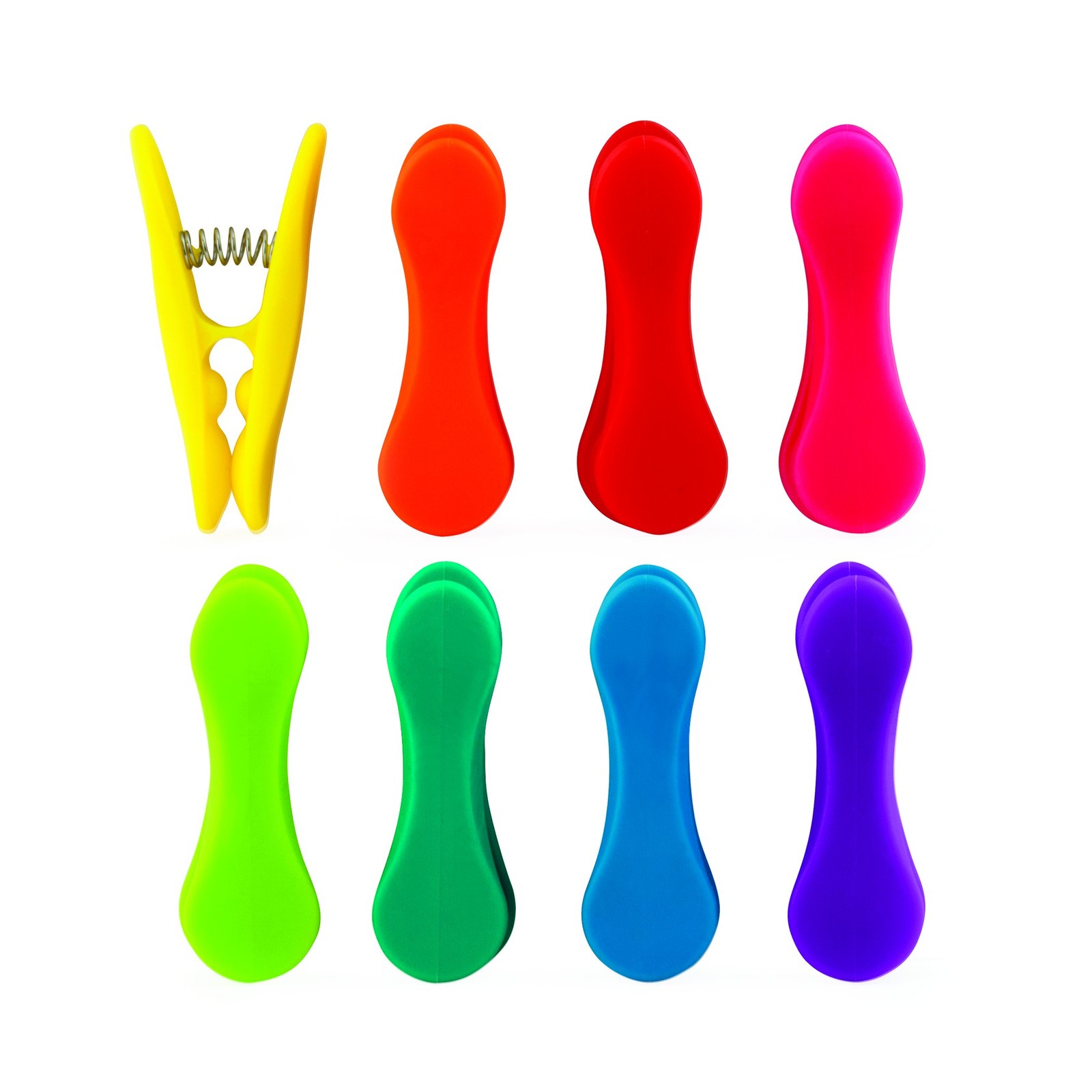 Rainbow Bag Clips (Set of 8), Multicolor