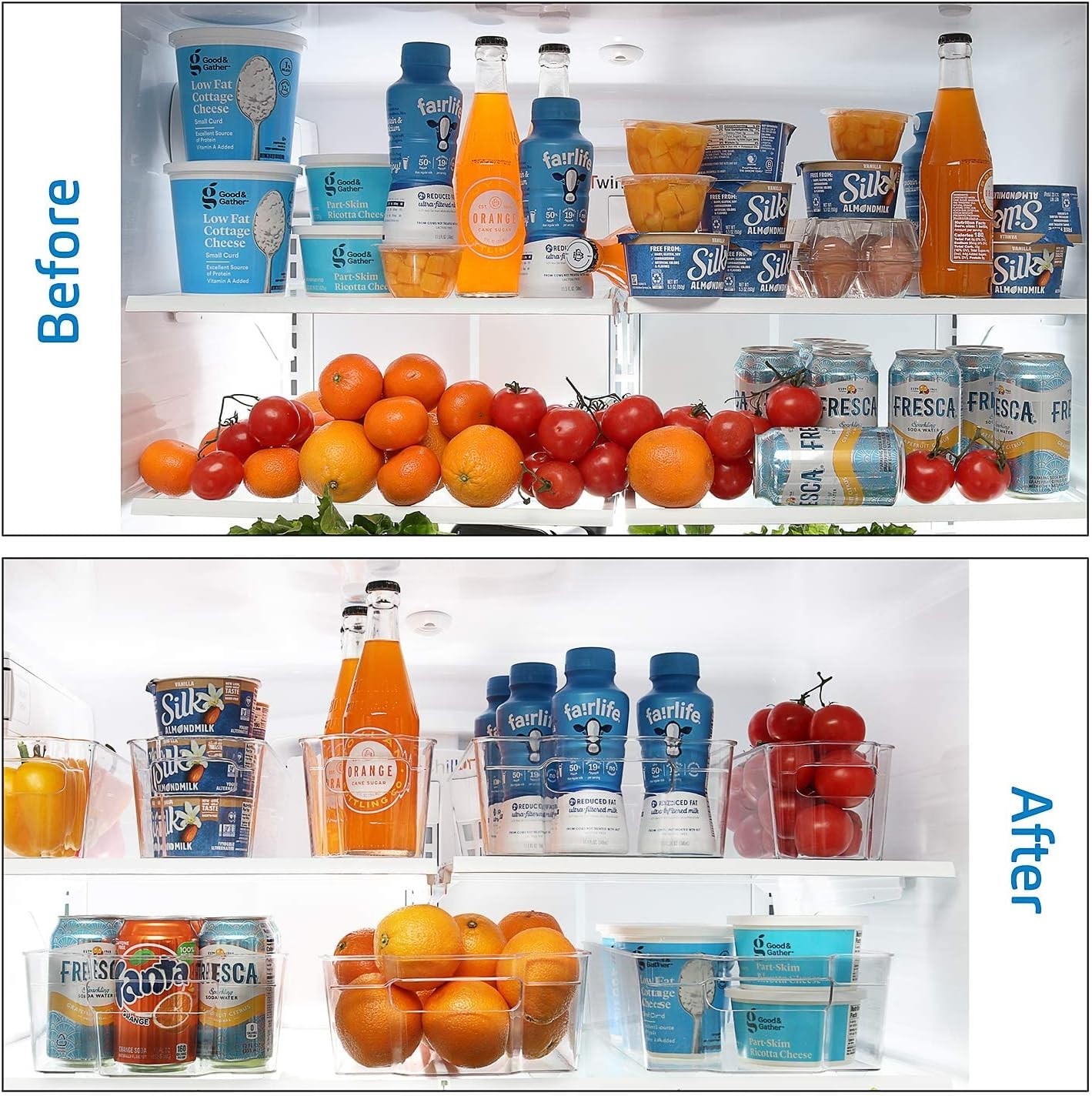 Fridge Organizer – 14 Piece Refrigerator Organizer Bins – Stackable Freezer O…