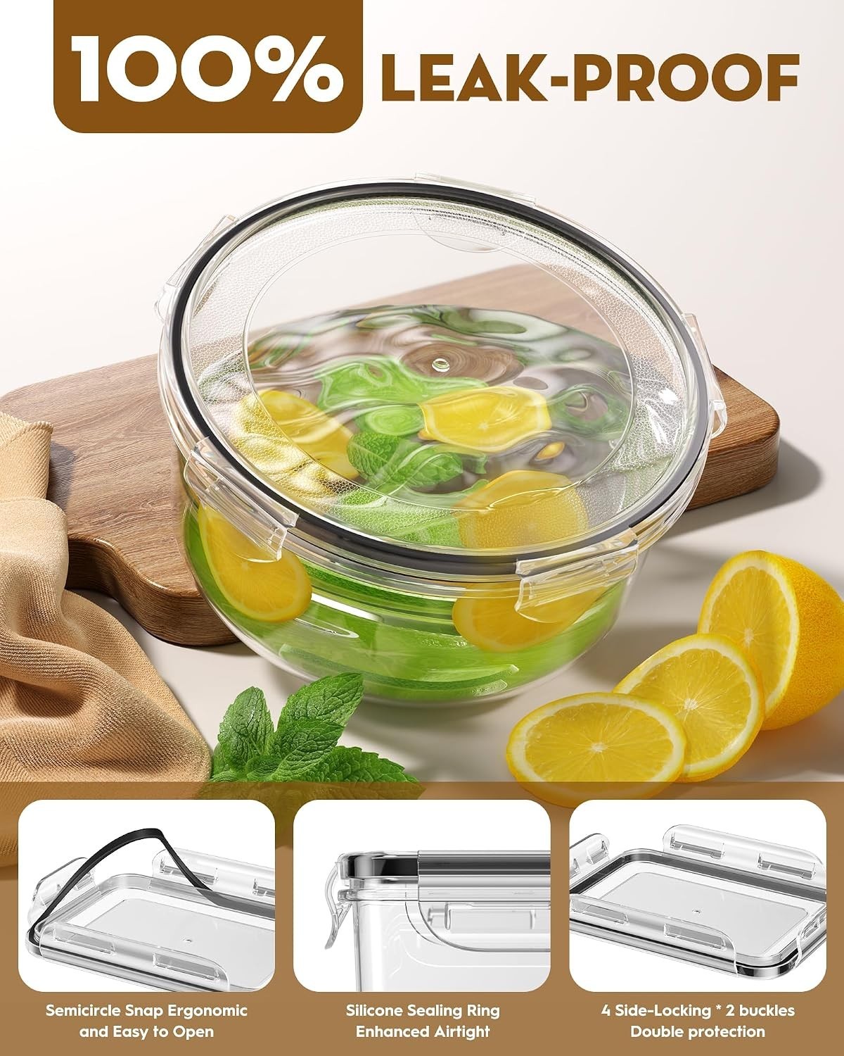 40 PCS Food Storage Containers with Lids Airtight 20 Containers & 20 Lids, Le…
