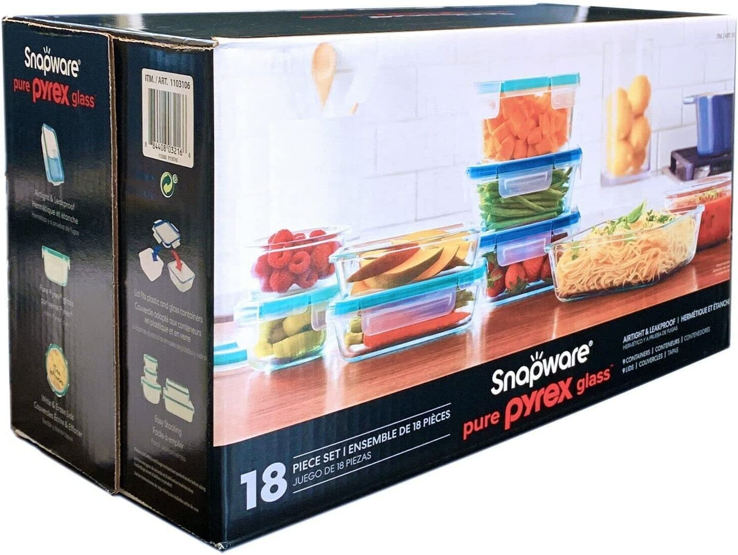 Pure Pyrex 18-Piece Glass Food Storage Set