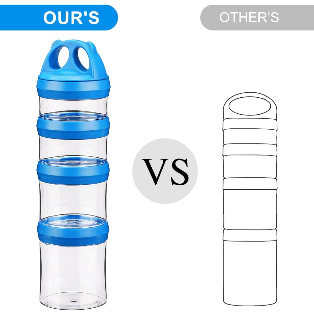 Portable Stackable Food Storage Containers for Snacks Formula and Drinks Twis…