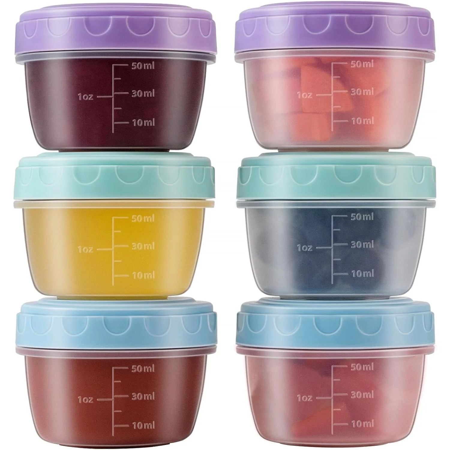 1-6 Pack 2.7 OZ Salad Dressing Container to Go with Lids Tiny Condiment Containe