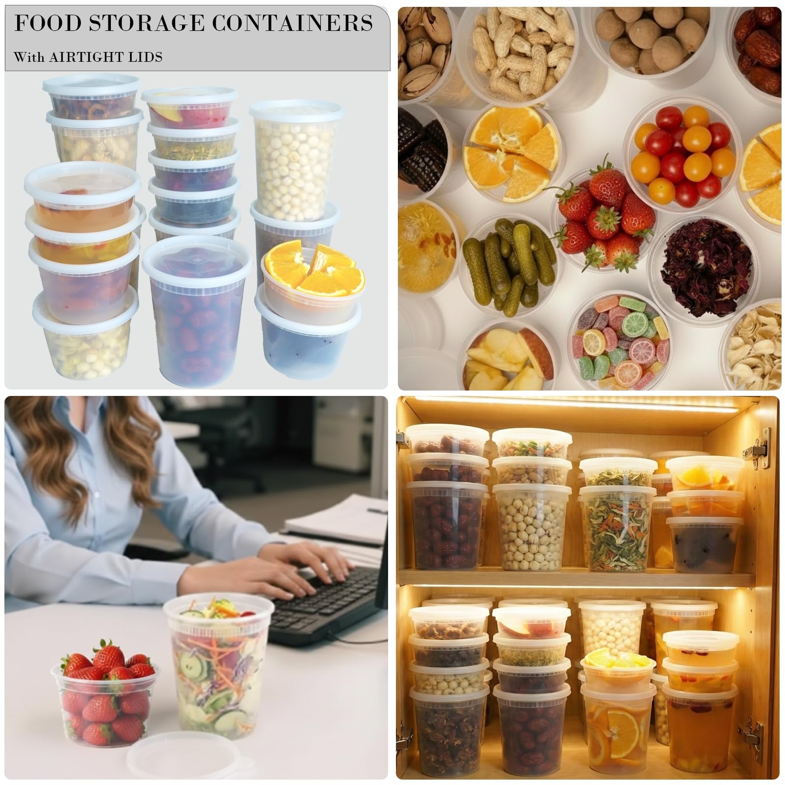 30 Sets (60-Piece) Disposable Food Storage Containers with Lids, BPA-Free, Le…