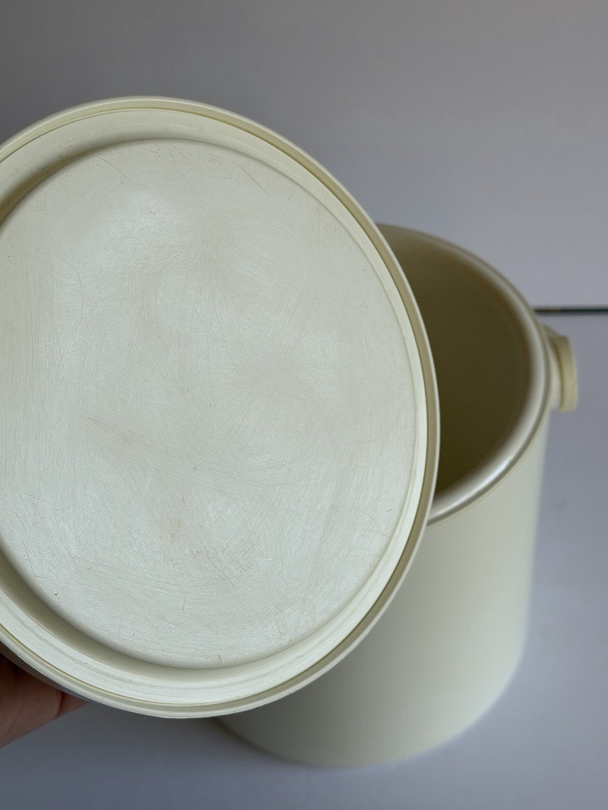 Vintage Pedrini Italy Cream Plastic Ice Bucket – Mid-Century Modern Barware EXC