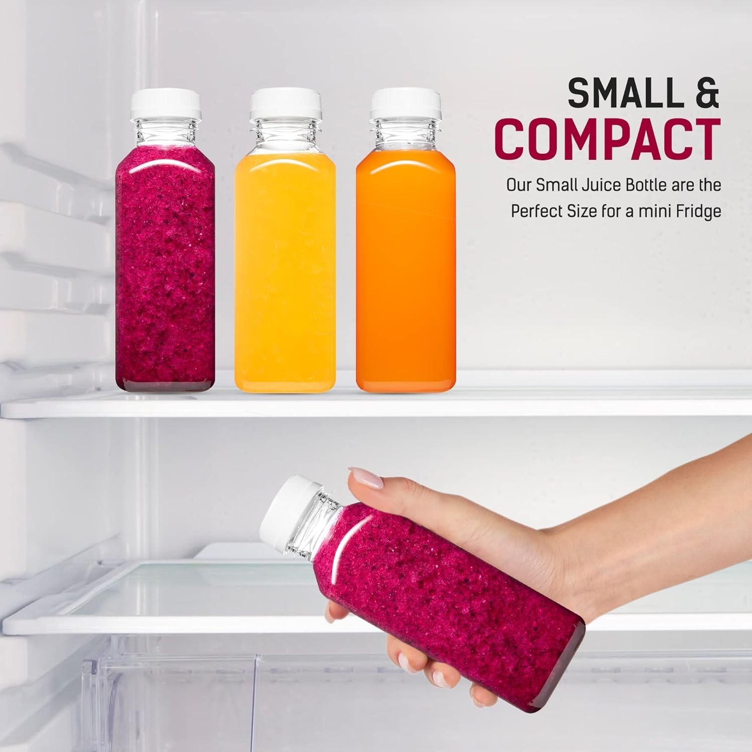 12oz BPA-Free Reusable Juice Bottles – 6 Pack Leak-Proof Drink Containers