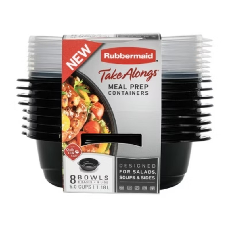 16pc TakeAlongs Meal Prep Containers Set: Microwave & Freezer Safe