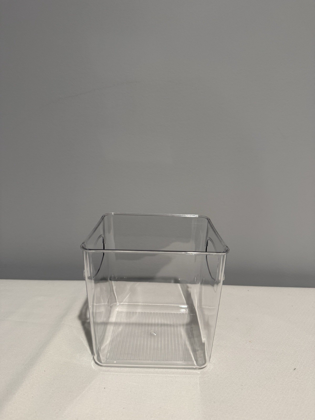 Clear Square Container With Handles 6X6X6 New