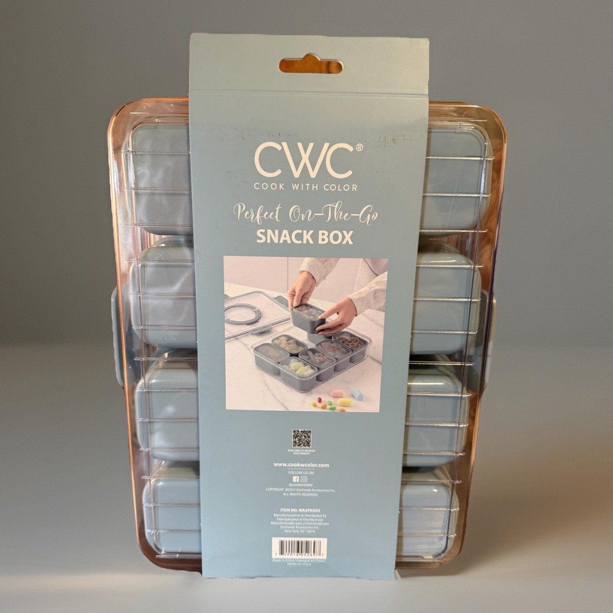 CWC Snack Box Set 16 Containers 7oz BPA Free Airtight w/ Lids Teal Blue/Green